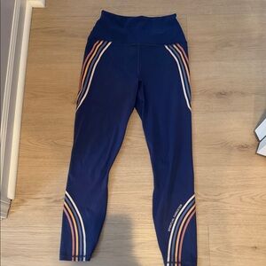 Spiritual Gangster Blue Leggings with Striped Design